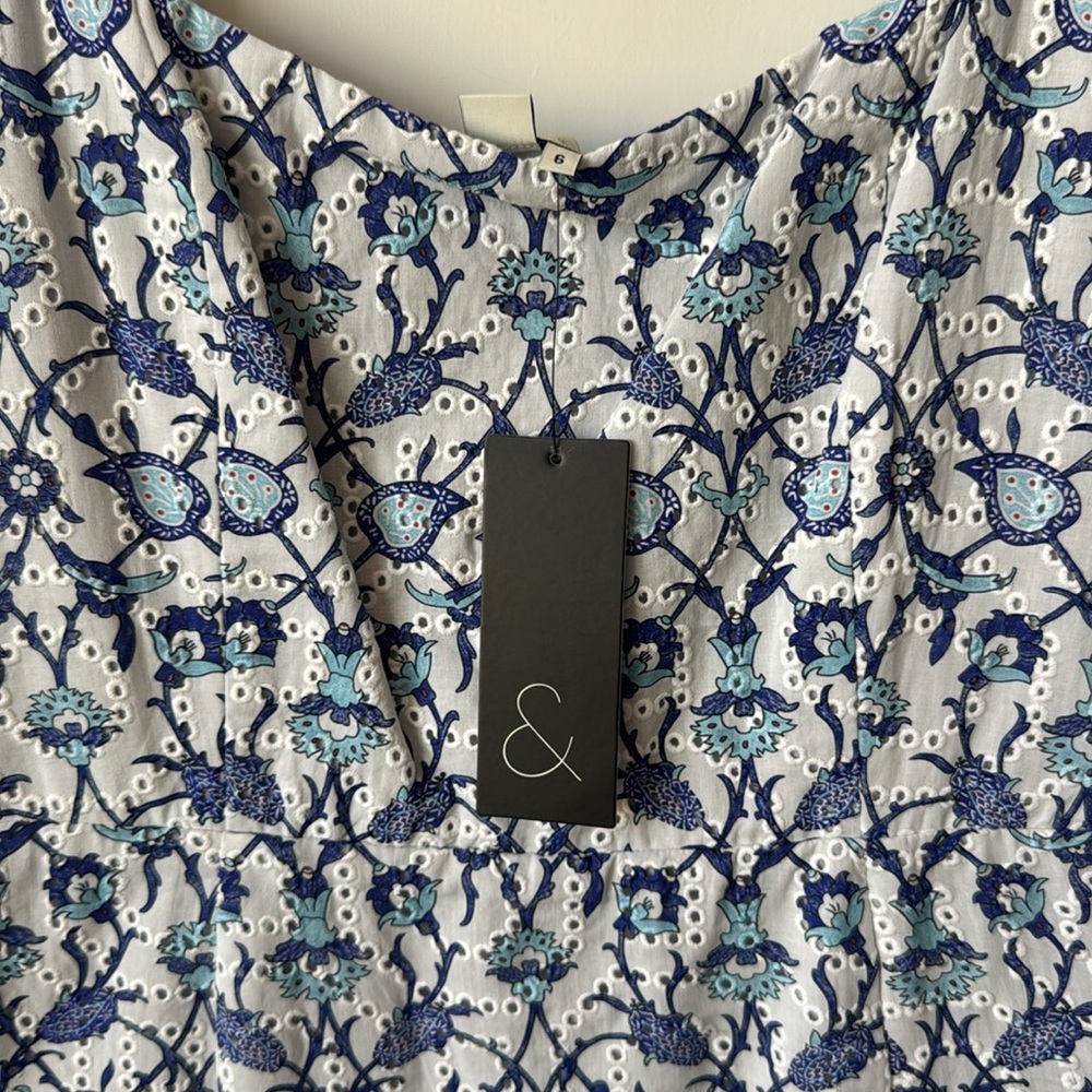 Sachin & Babi Laura Blue Vine Print Midi Dress NWT Size 6 - Picture 6 of 10